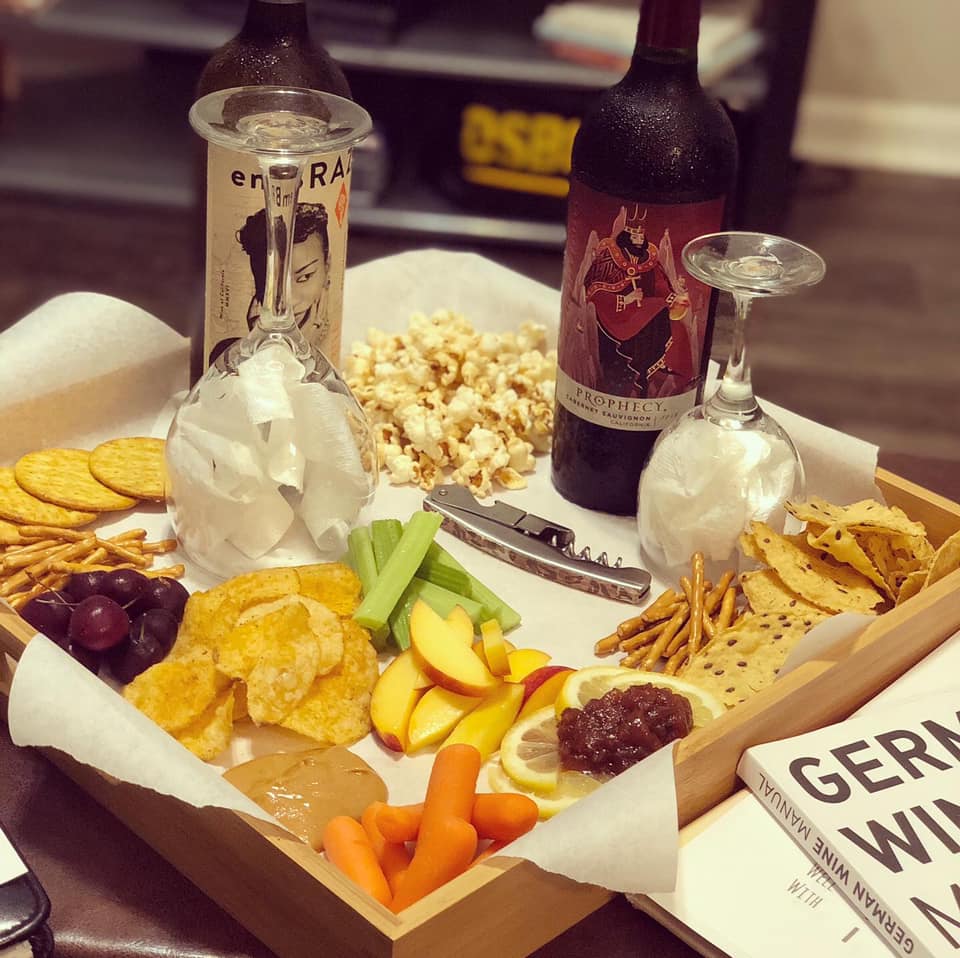 Aldi products for a wine tasting date night