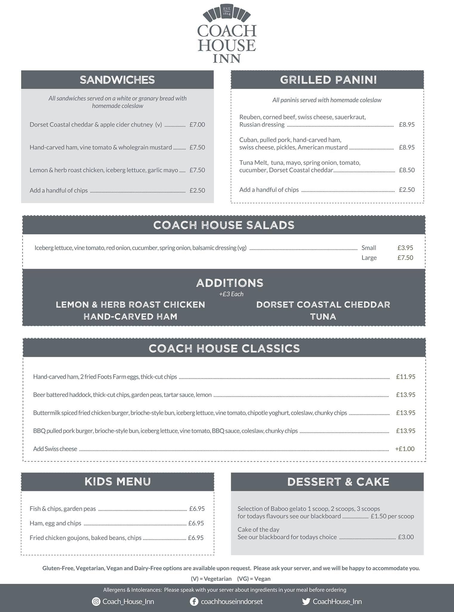 Coach House Inn - Our brand new menu is now available for...