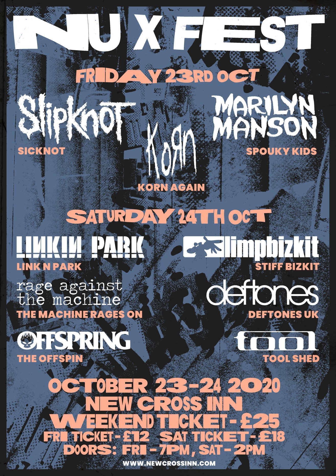 NU X FEST 2020. Featuring Slipknot, KoRn, Marilyn Manson, Linkin 