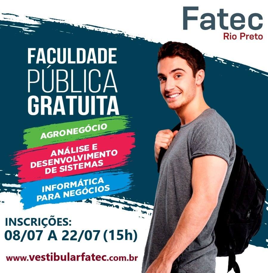 Fatec Rio Preto - Inscrições Abertas!!! Faculdade Pública e Gratuita ...