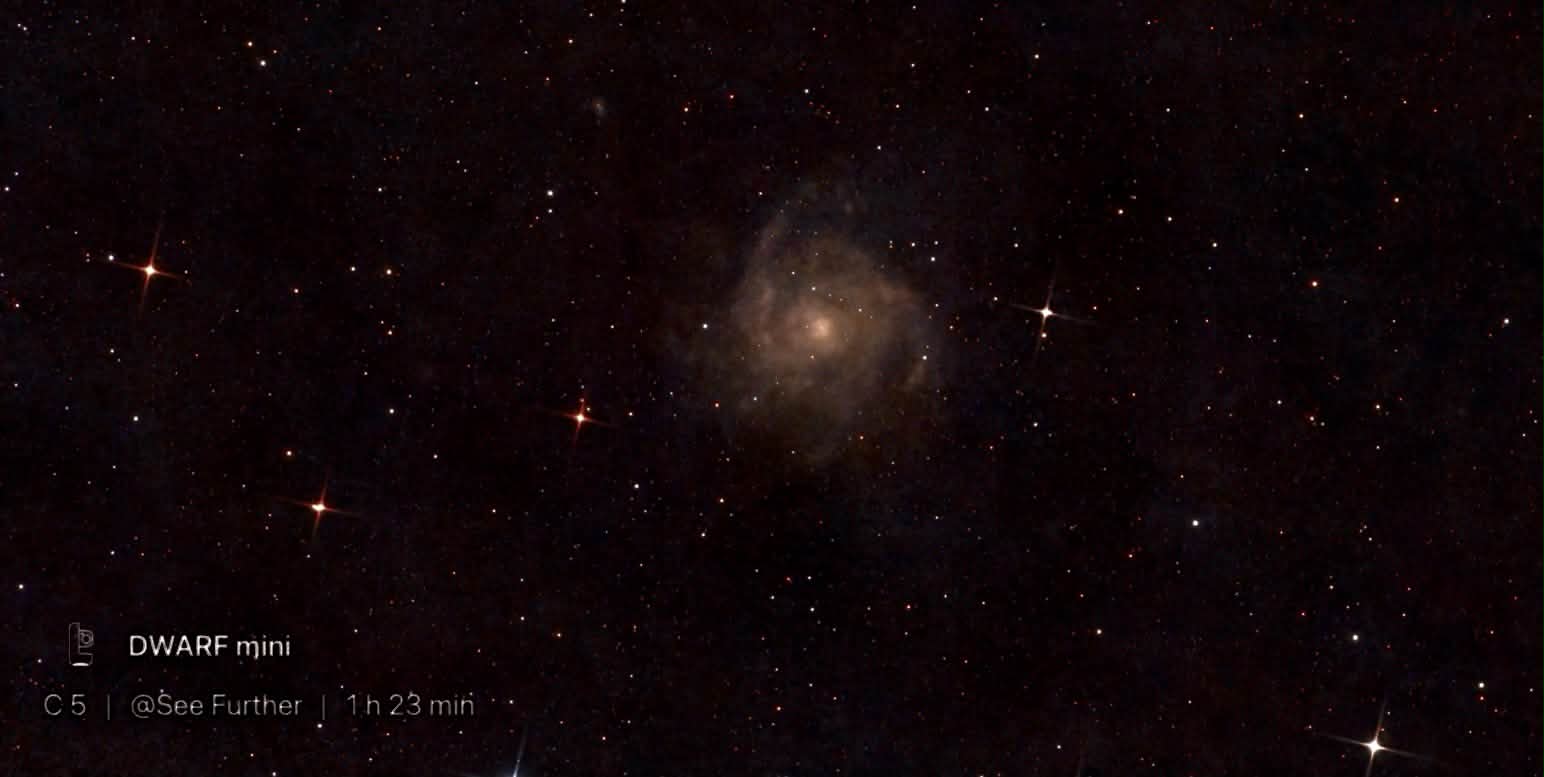 Capturing faint NGC 2403 galaxy with DWARF mini telescope