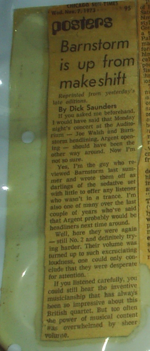 chicago rock concert on november 5 1973