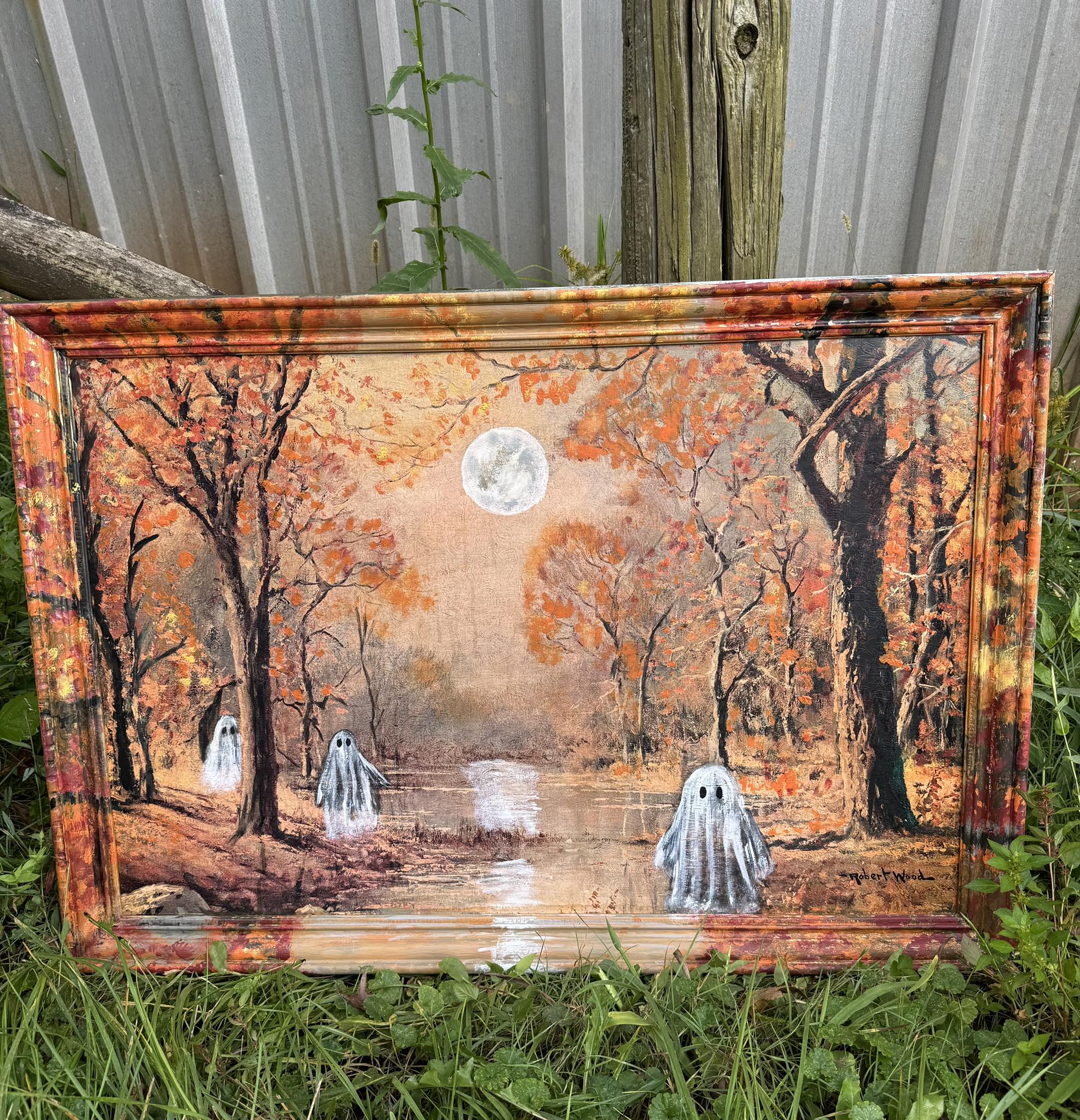 What is the value of a copy of Robert Wood's October Morn painting?