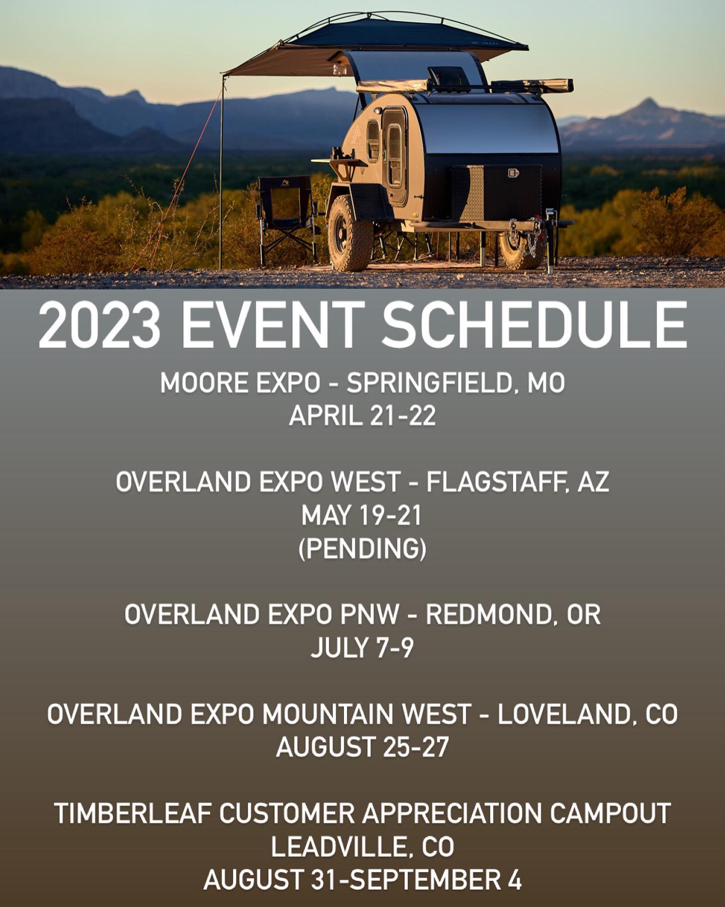 Our event schedule for 2023 is here!... - Timberleaf Trailers | Facebook