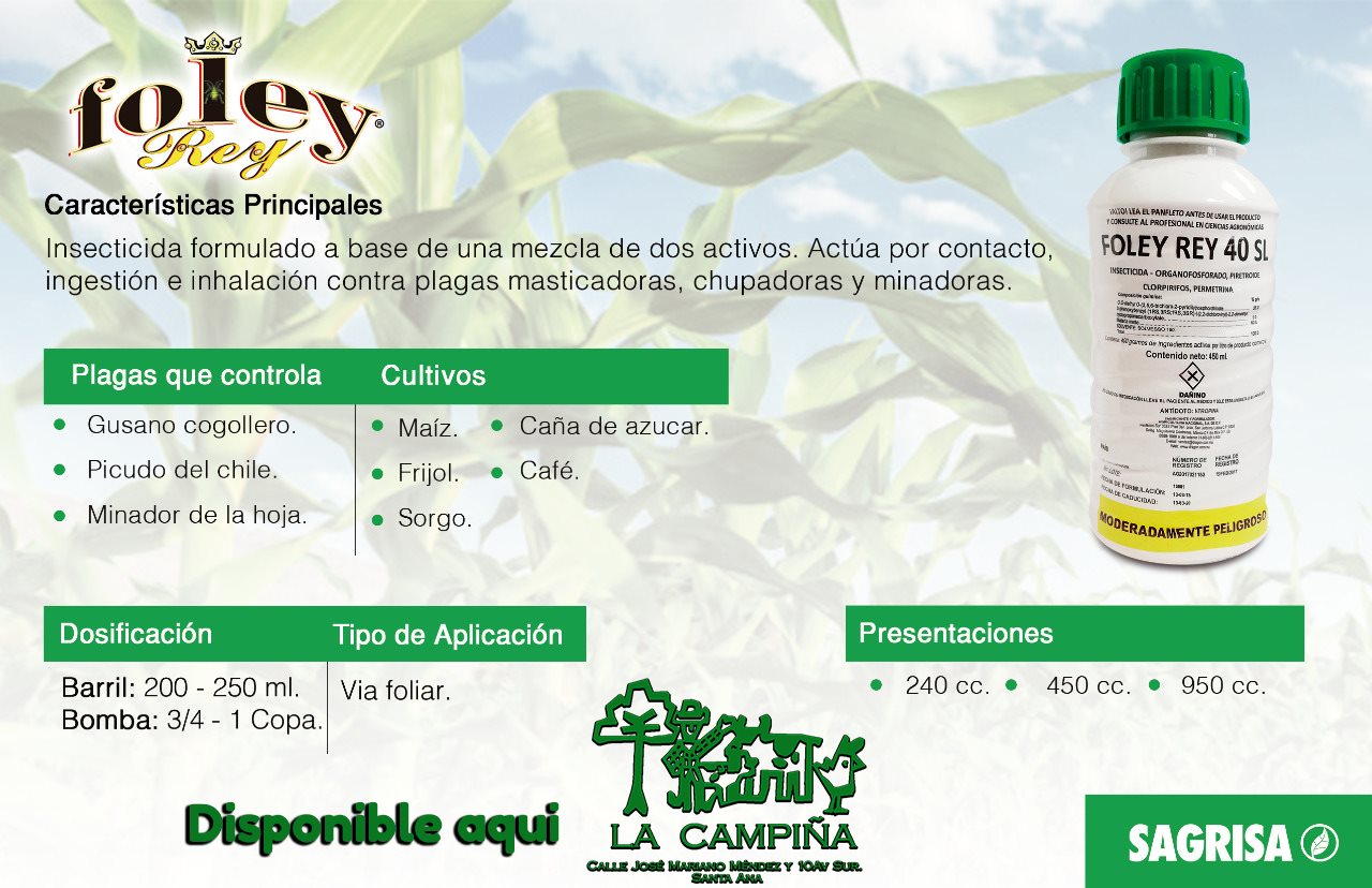 Foley Rey 40 Sl Insecticida... - Agroservicio La Campiña