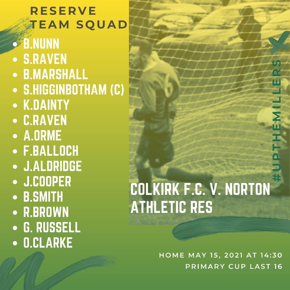 Norton - 𝗥𝗘𝗦𝗘𝗥𝗩𝗘 𝗧𝗘𝗔𝗠 𝗦𝗤𝗨𝗔𝗗 || Our reserves entertain Colkirk F.C. in ...