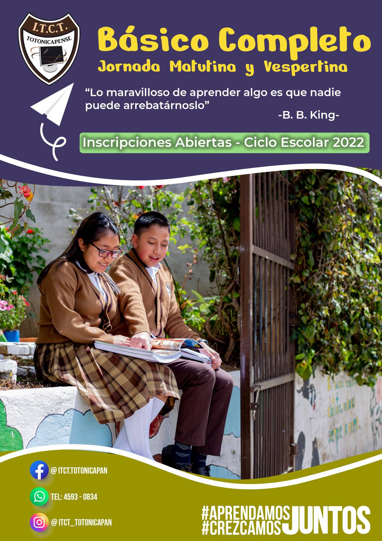 Itct Totonicapán - No te quedes sin estudiar en este #CicloEscolar2022 ...
