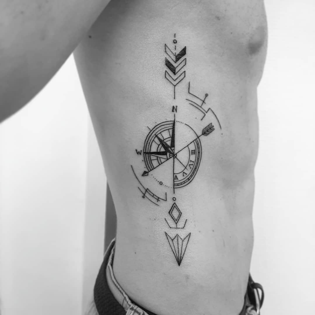 Tatouage Boussole Rose Des Vents