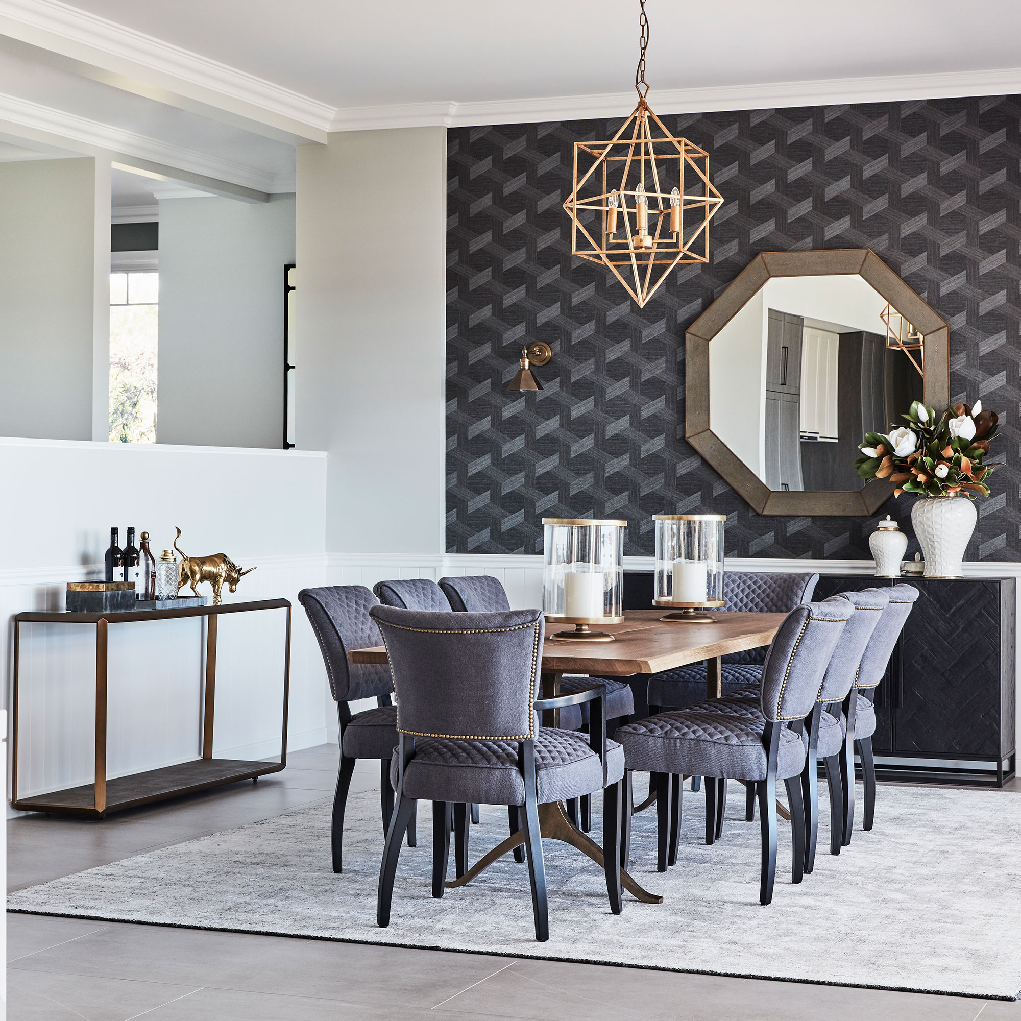 Bristol Dining Table Pristine And Chairs + Grey 7 Suppliers Piece Set