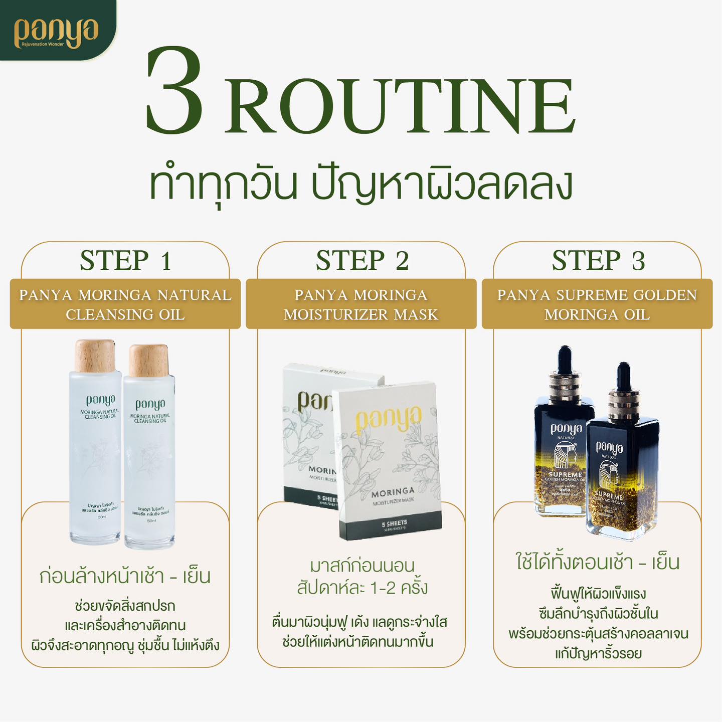 Panya Natural - 3 Routine ทำทุกวัน ปัญหาผิวลดลง...