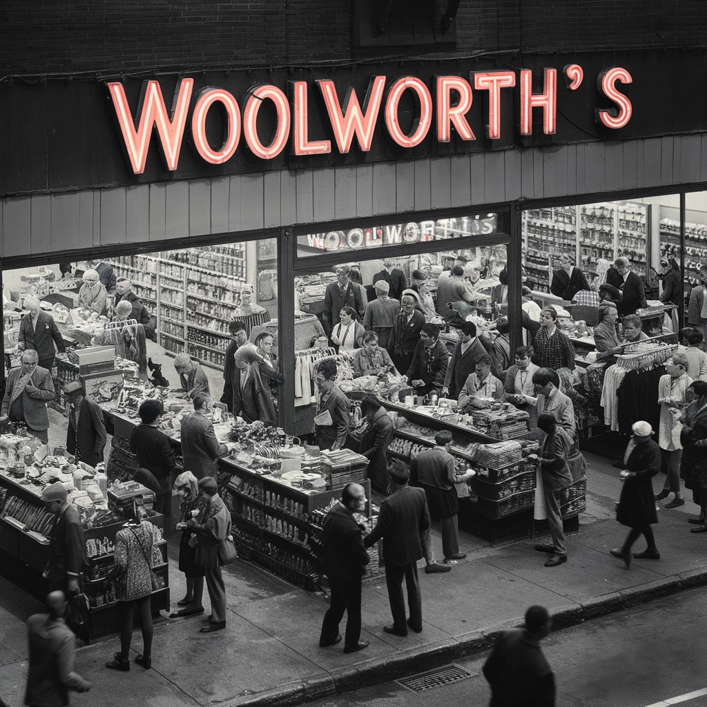1950's, J.C. Penney & Woolworth's on the Circle.