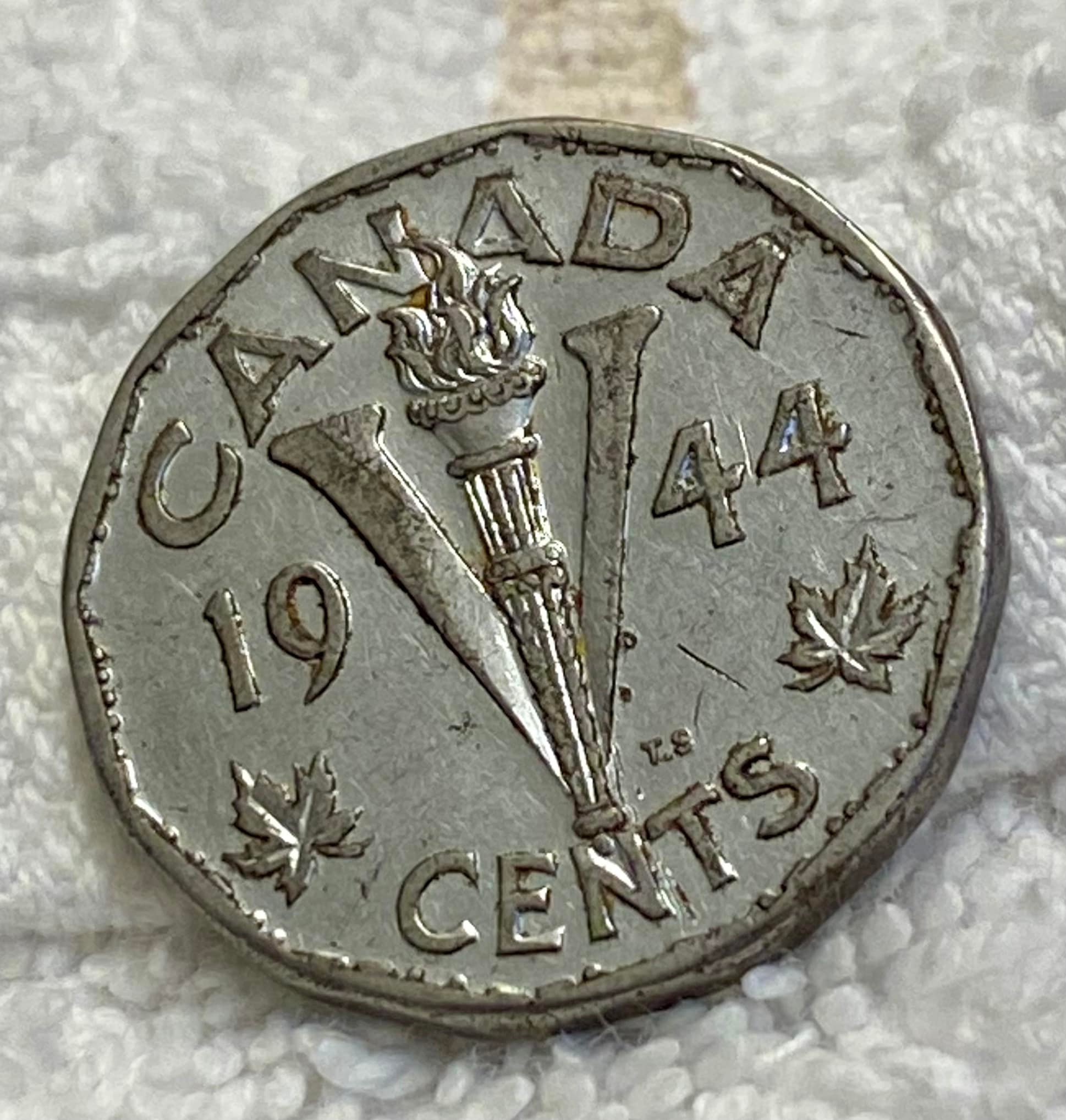 What is the value of a 1944 Canadian nickel?