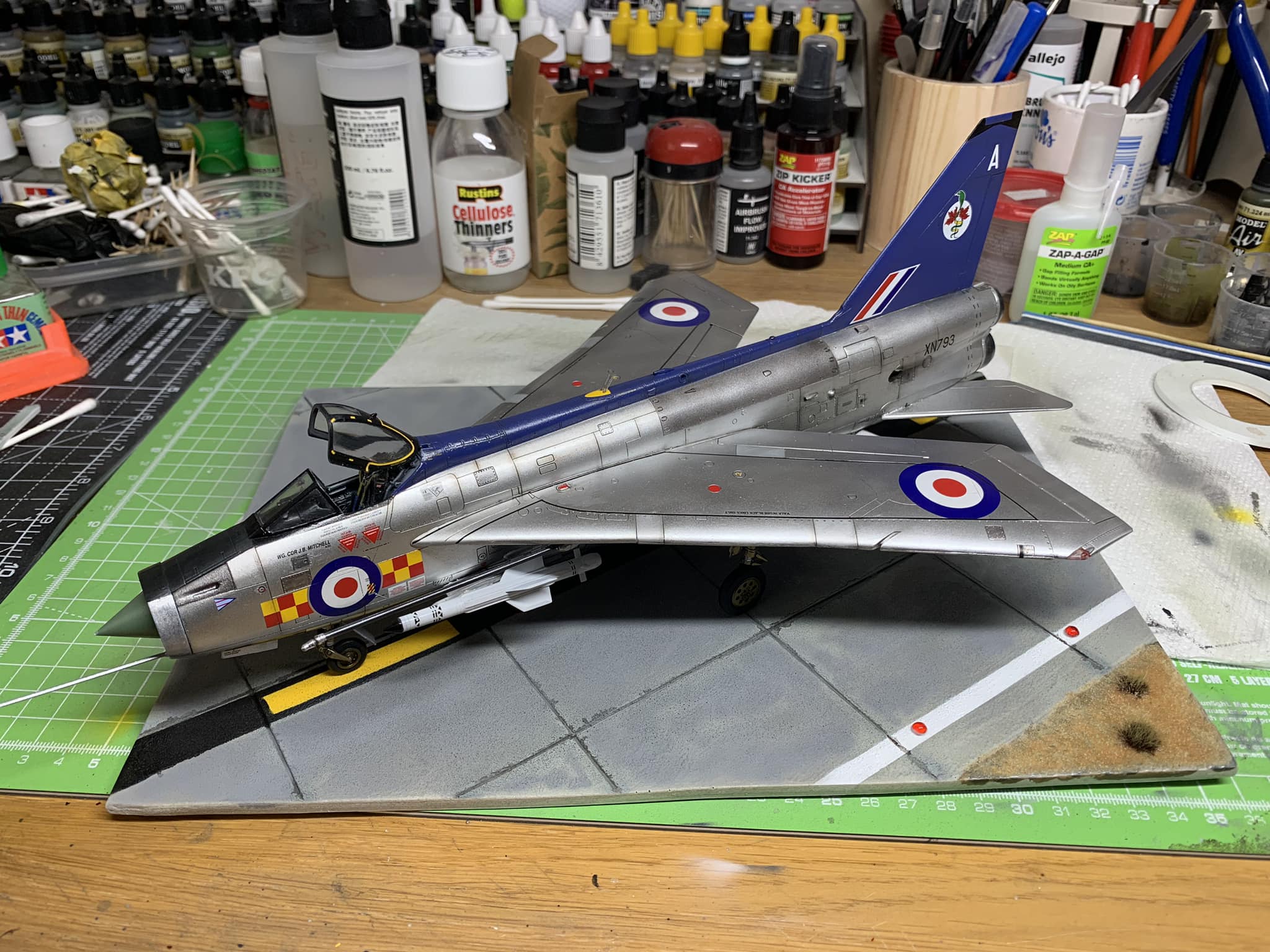 Airfix 1/48 English Electric Lightning F.2A model completed