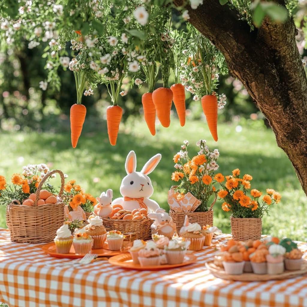 Festicy Lapin De Pâques à Remonter – 6 Carottes Colorées – Jouet Course – Cadeau Bébé 1 An – Décoration
