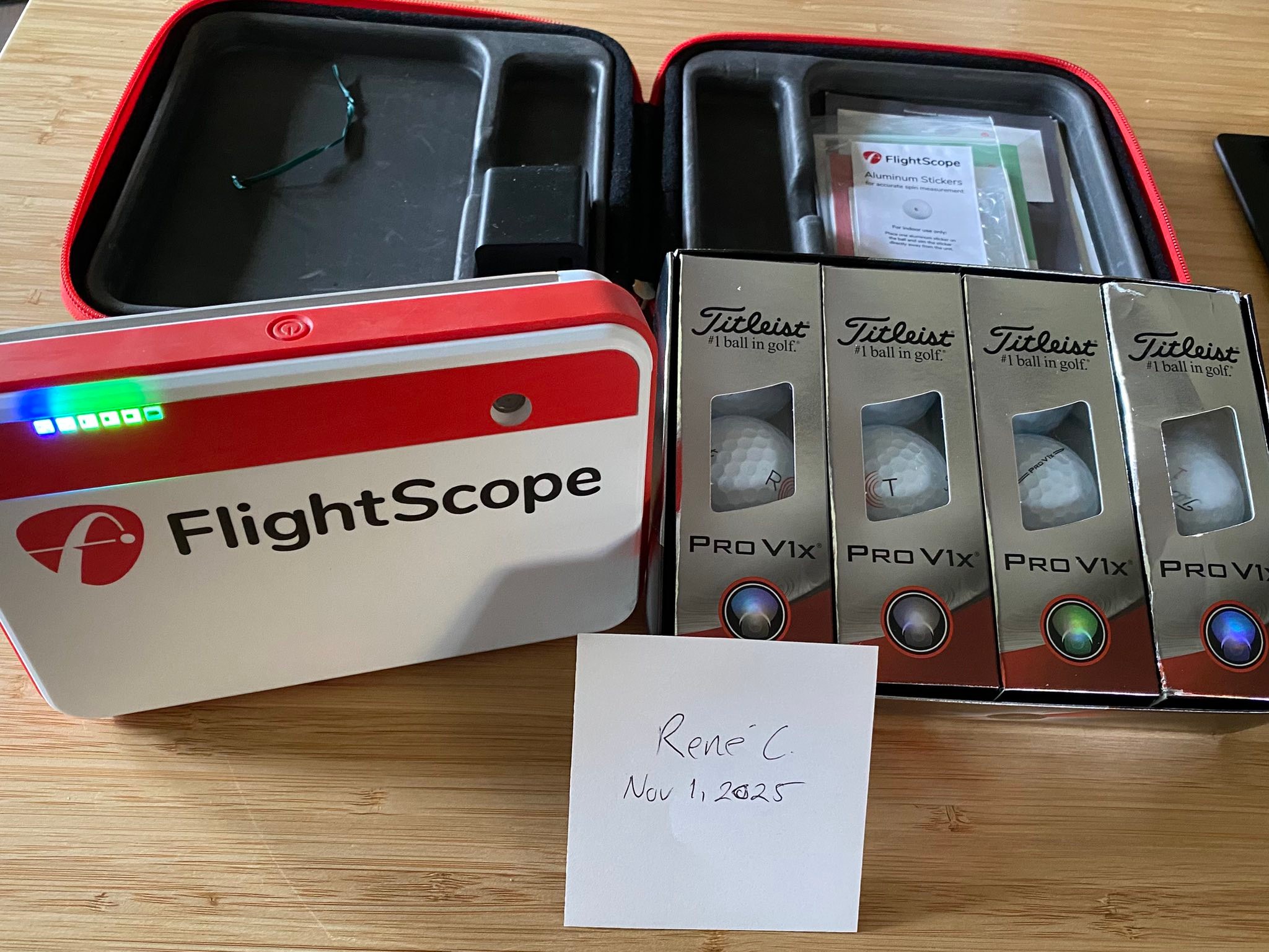 Mevo combo pack with 11 Pro V1 balls and 9th gen iPad for sale