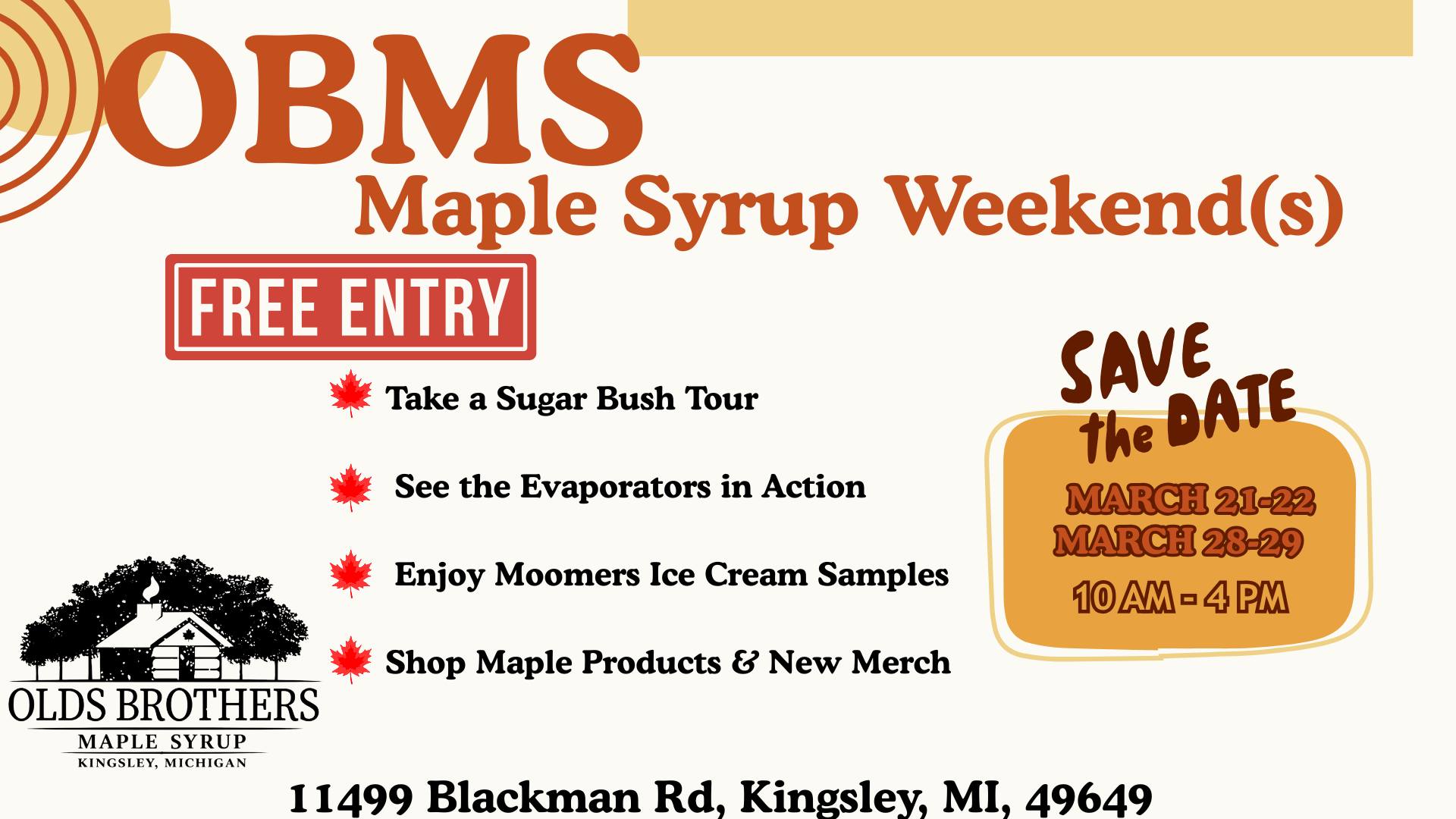 OBMS - Maple Syrup Weekend(s)