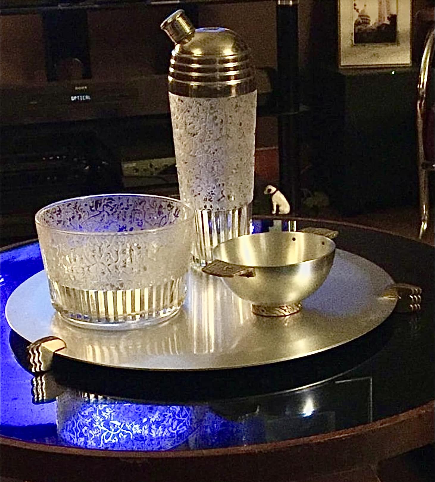 Art Deco GERMAN SILVER-PLATED 'ZEPPELIN' COCKTAIL SHAKER DESIGNED