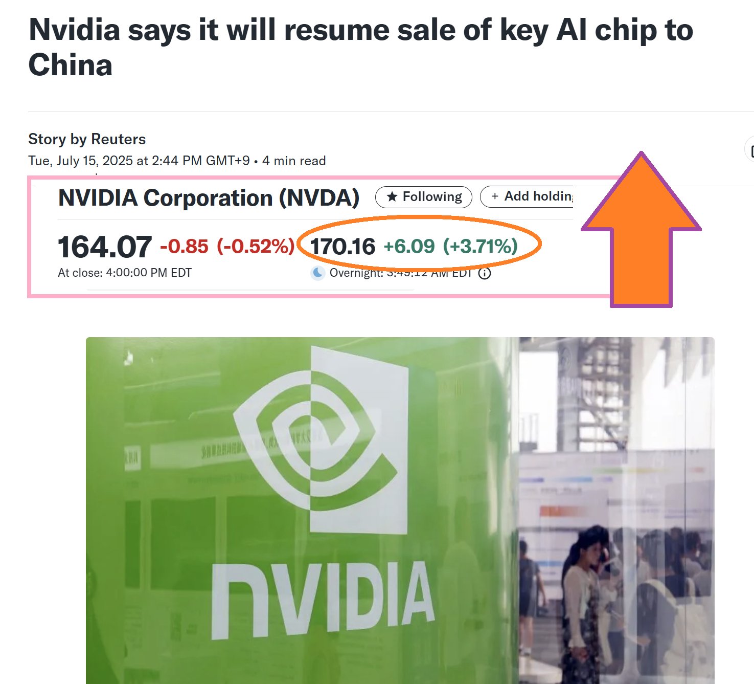 昇華 - 輸出規制をトランプが撤回 Nvidia said it plans to resume sales of its H20 ...