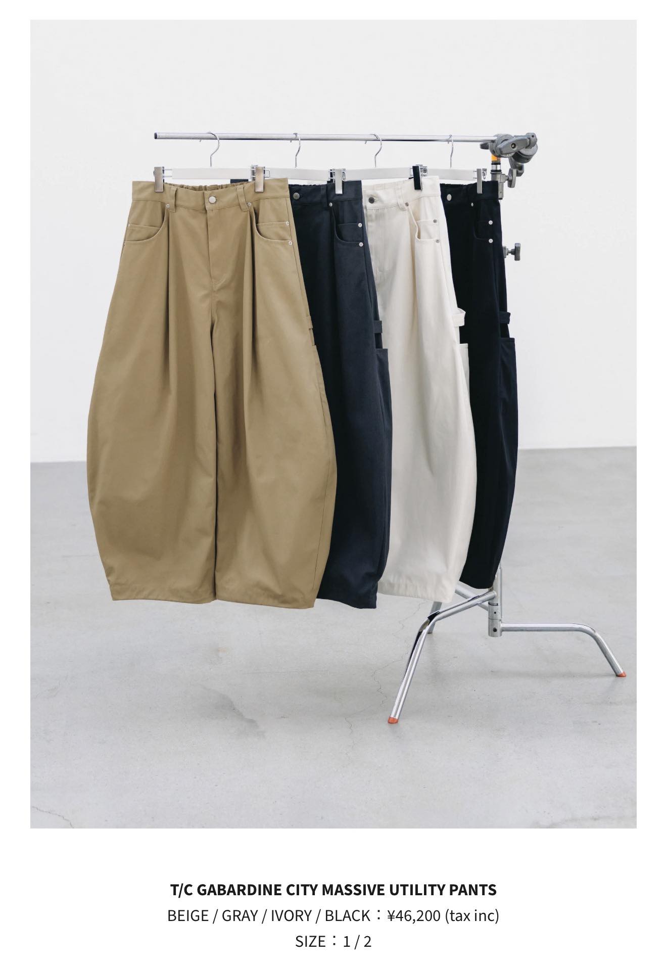 Clesste T/C GABARDINE CITY MASSIVE UTILITY PANTS 價格：9980 規格
