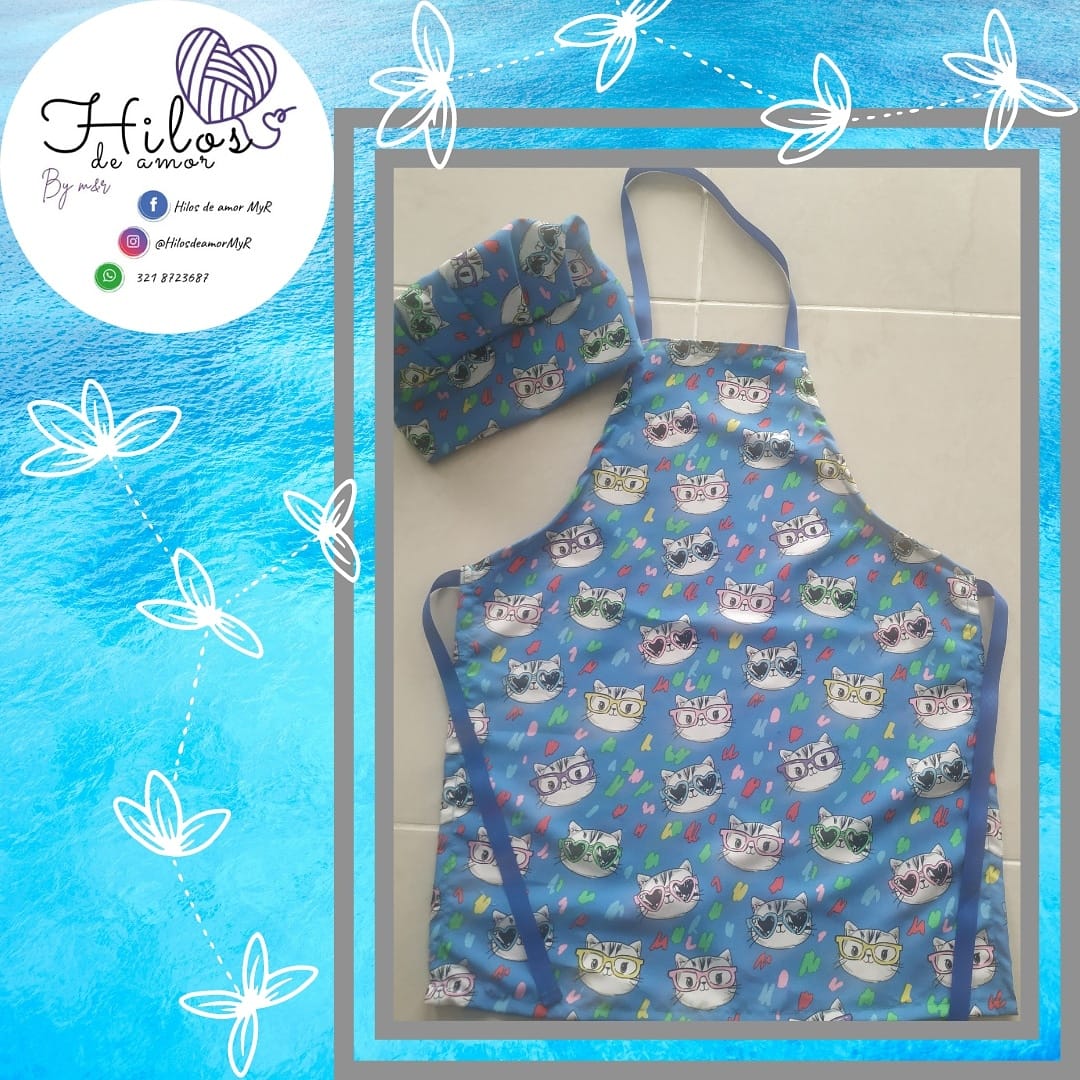Gemeer Juego De Cocina Y Repostería Para Niños – 34 Piezas Con Delantal, Gorro, Guante Y Utensilios, Disfraz De Chef Profesional, Regalo De Rol Para 3-7 Años (Azul)