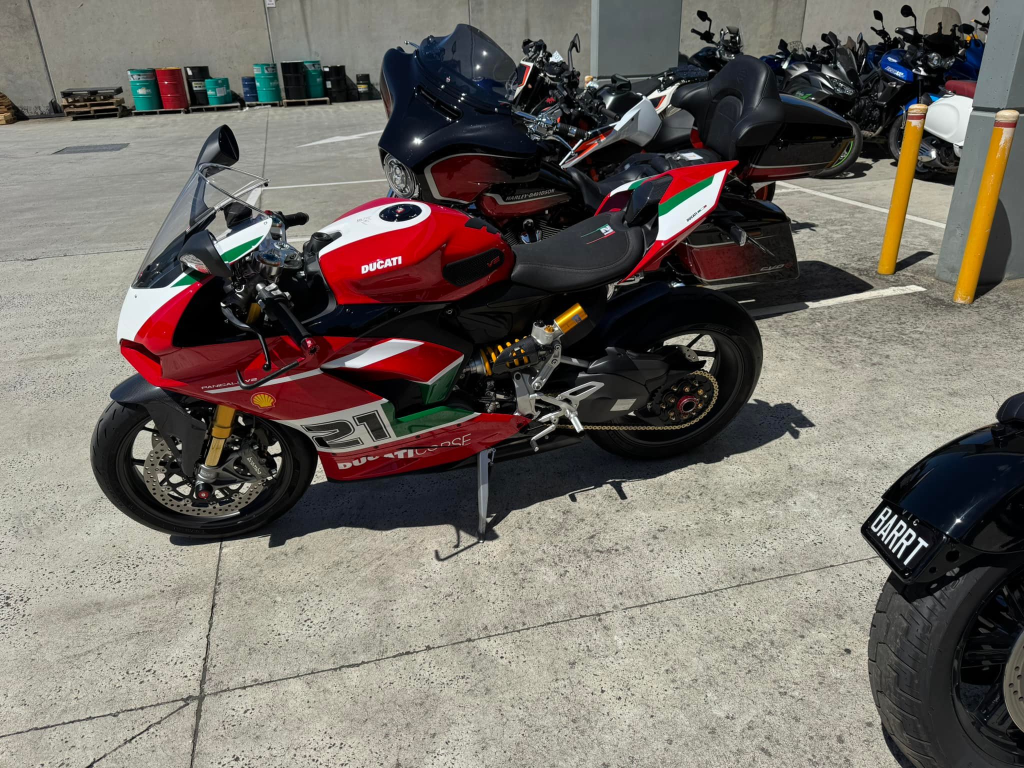 Ducati bike upgraded with CNC Racing sprockets and chain
