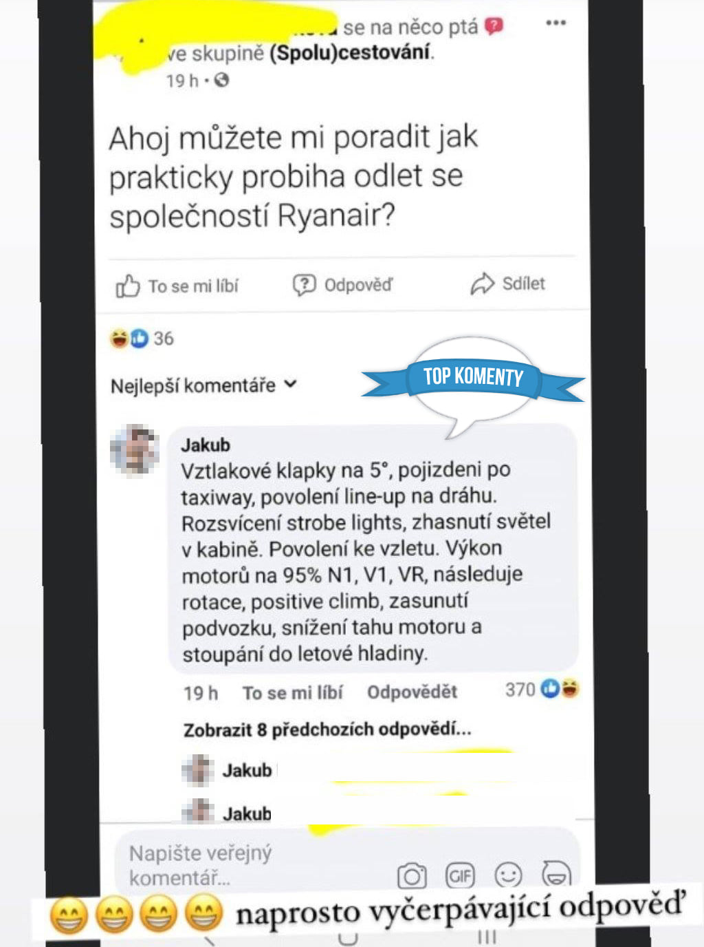 Jak probíhá odlet?