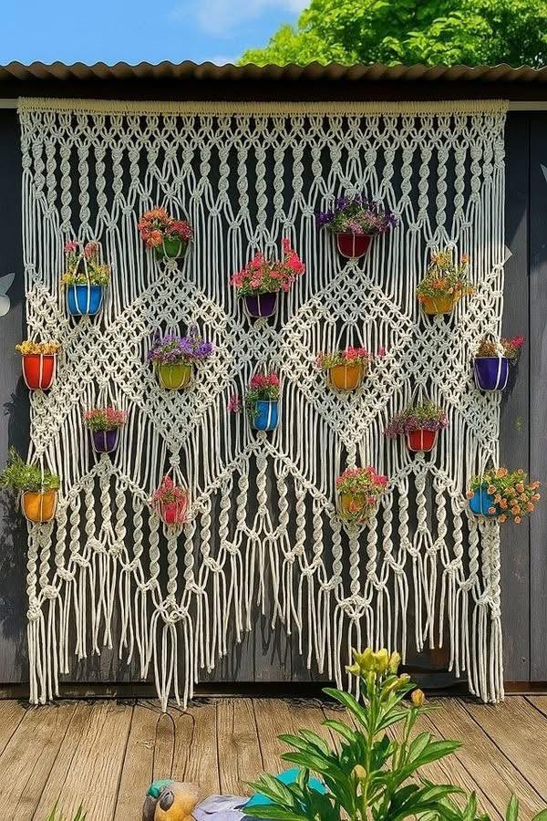 Weird, Fantastic, Beautiful and Odd | Macrame Curtain With Plant | Facebook
