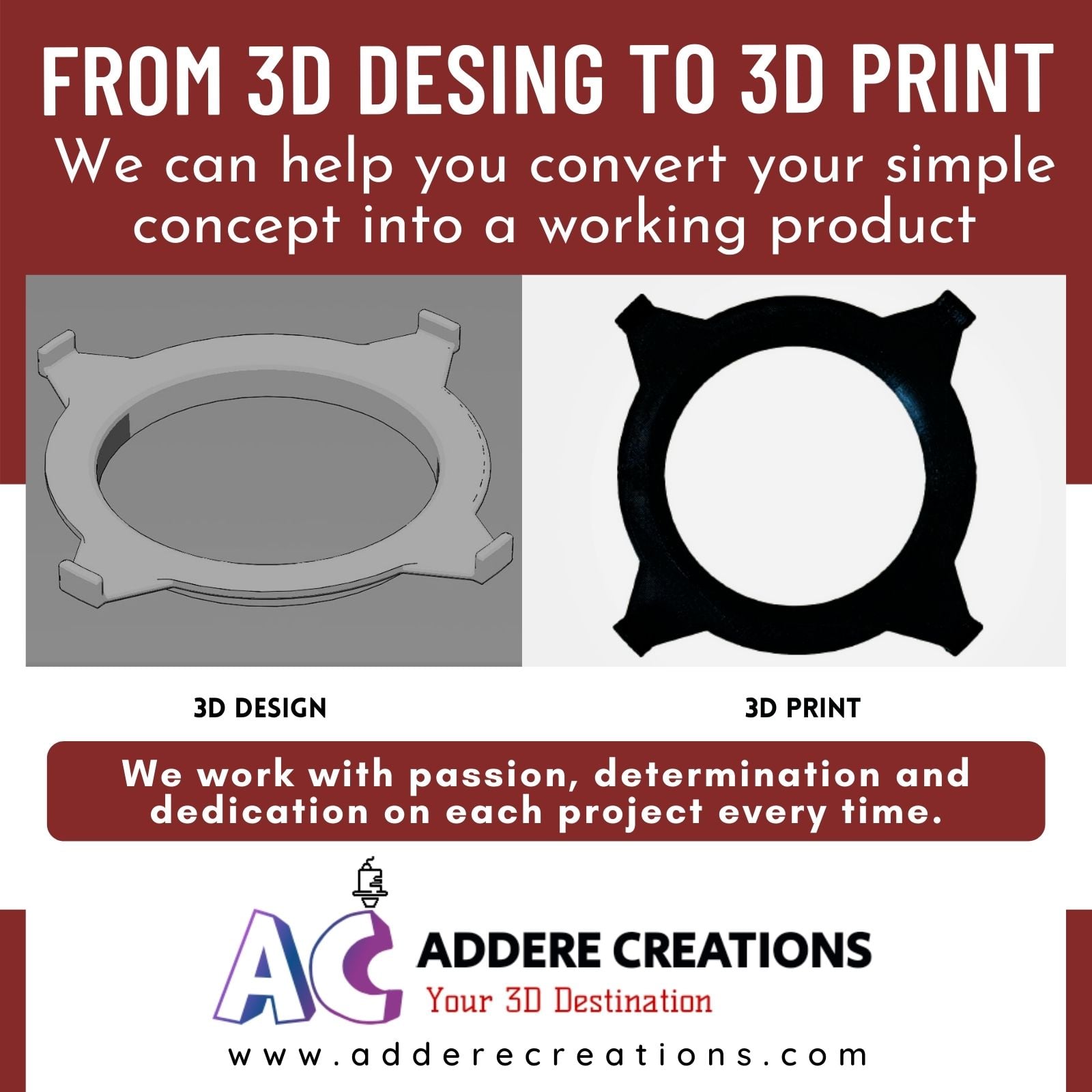 Addere Creations - From 3D Design to 3D Print, We can help you convert ...