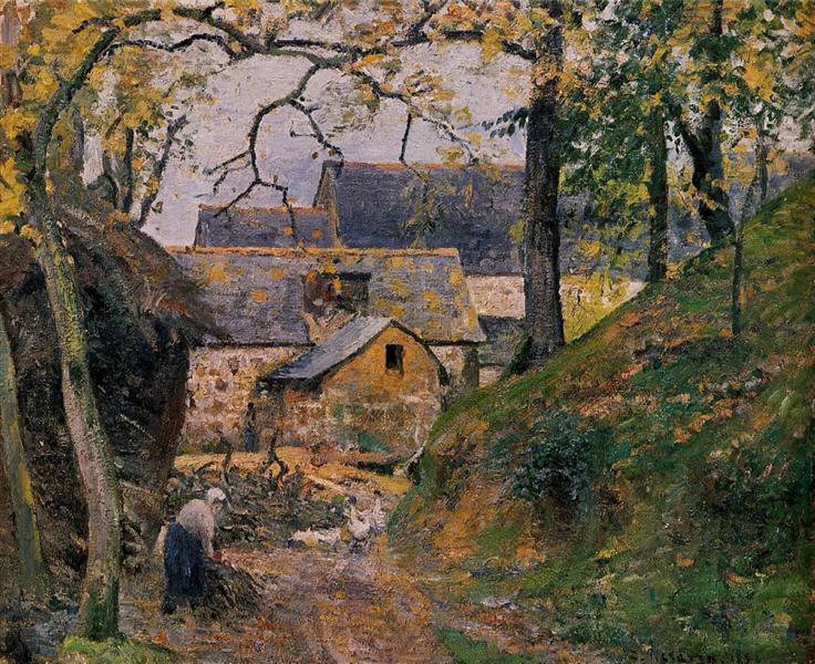 Camille Pissarro Farm at Montfoucault, 1874 📸Pinterest