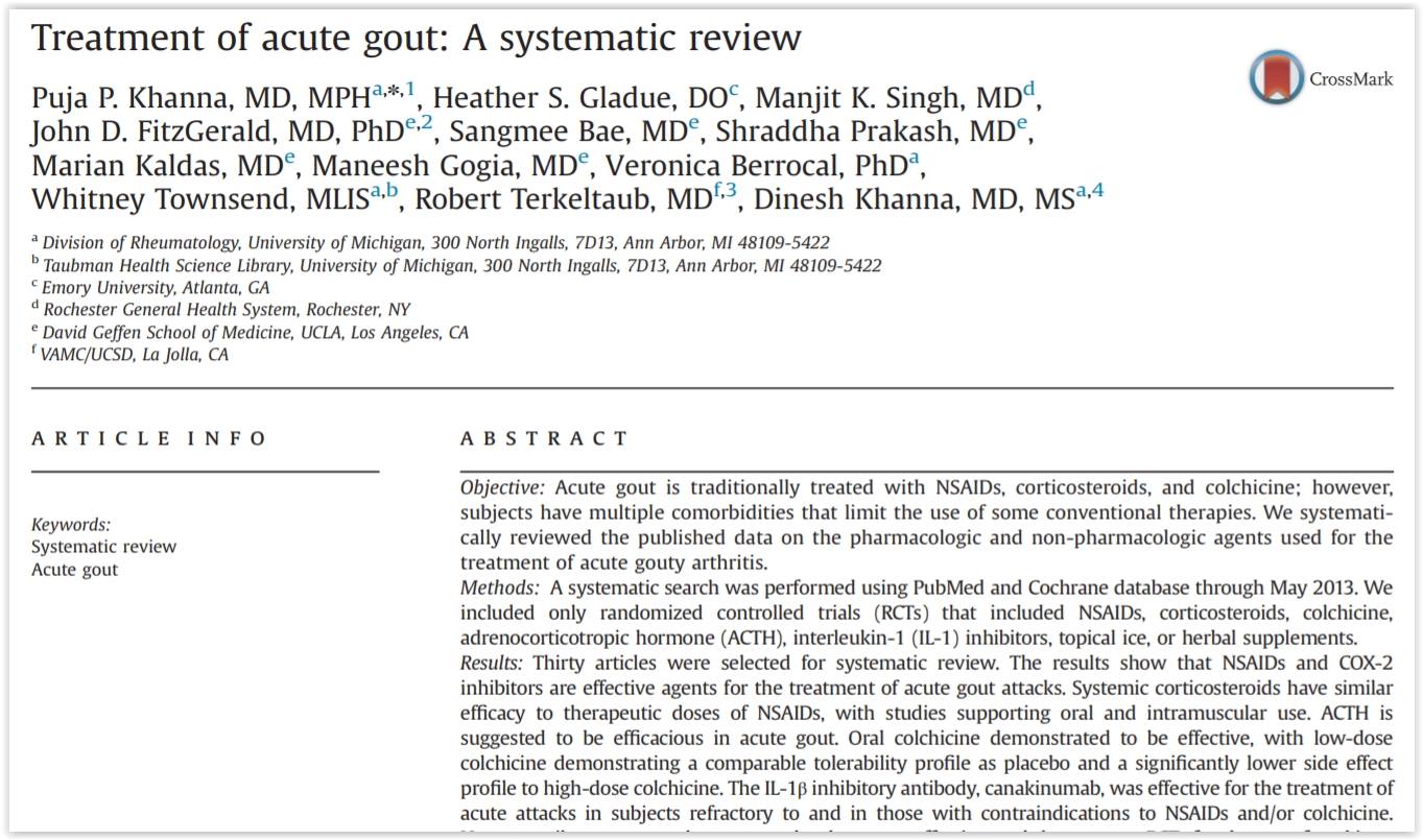 Caduceus EM & Critical Care FOAM | **Treatment of acute gout_ A ...