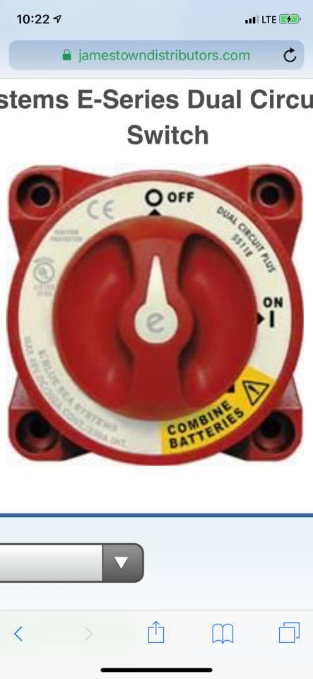 Blue Sea 6006 M-Series Mini On-Off Battery Switch Knob – Marine Red (300A Continuous)