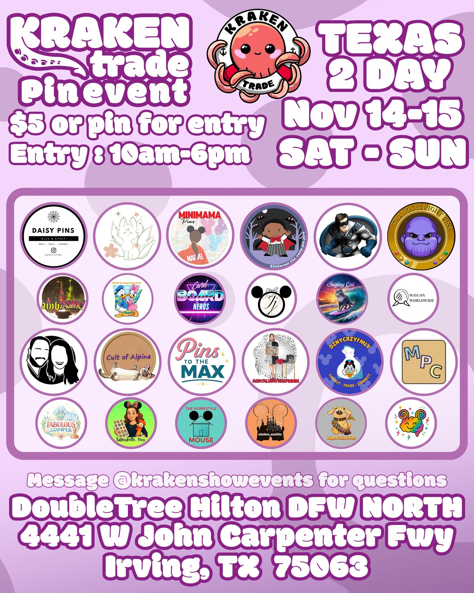 Kraken Disney Pin Trading Event - IRVING TEXAS