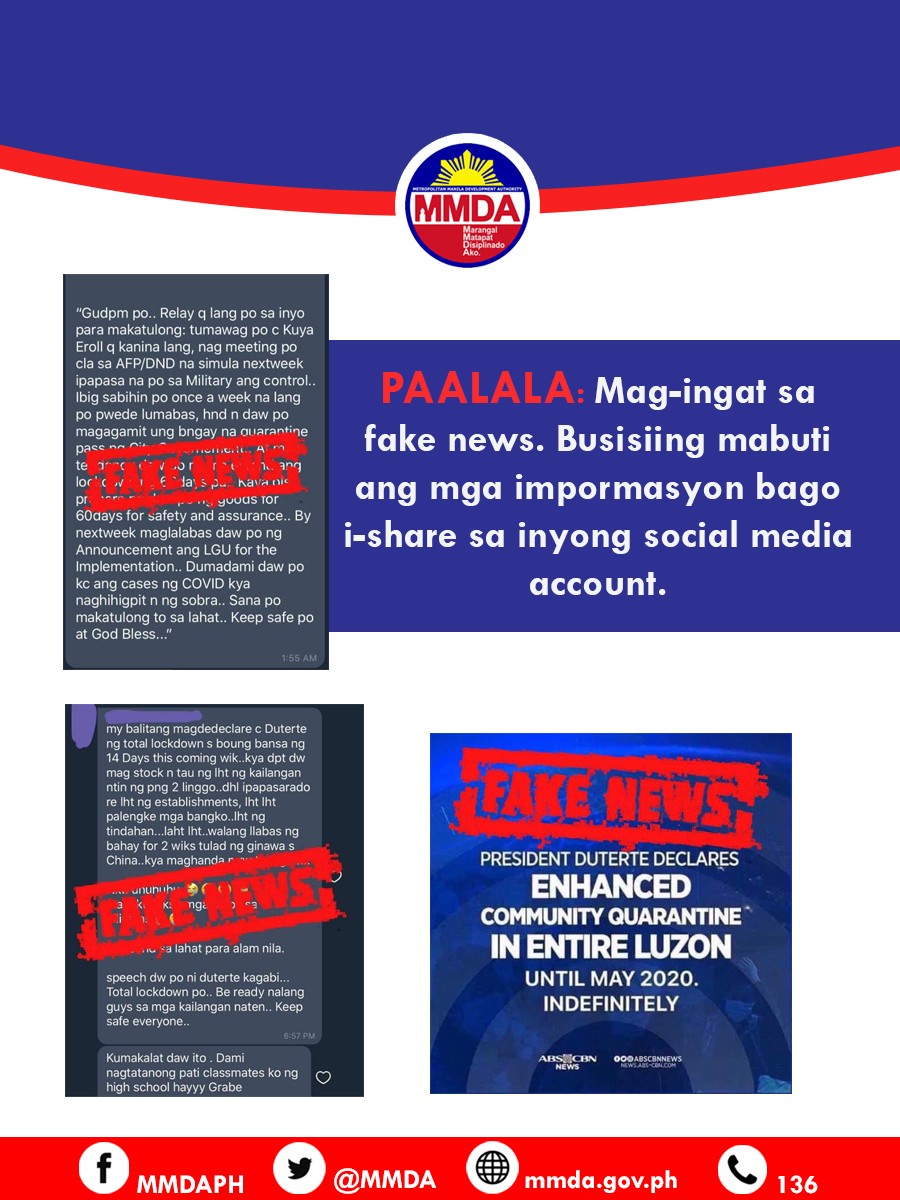 MMDA - [Admin PIO] FAKE NEWS ALERT || Kamakailan lamang,... | Facebook
