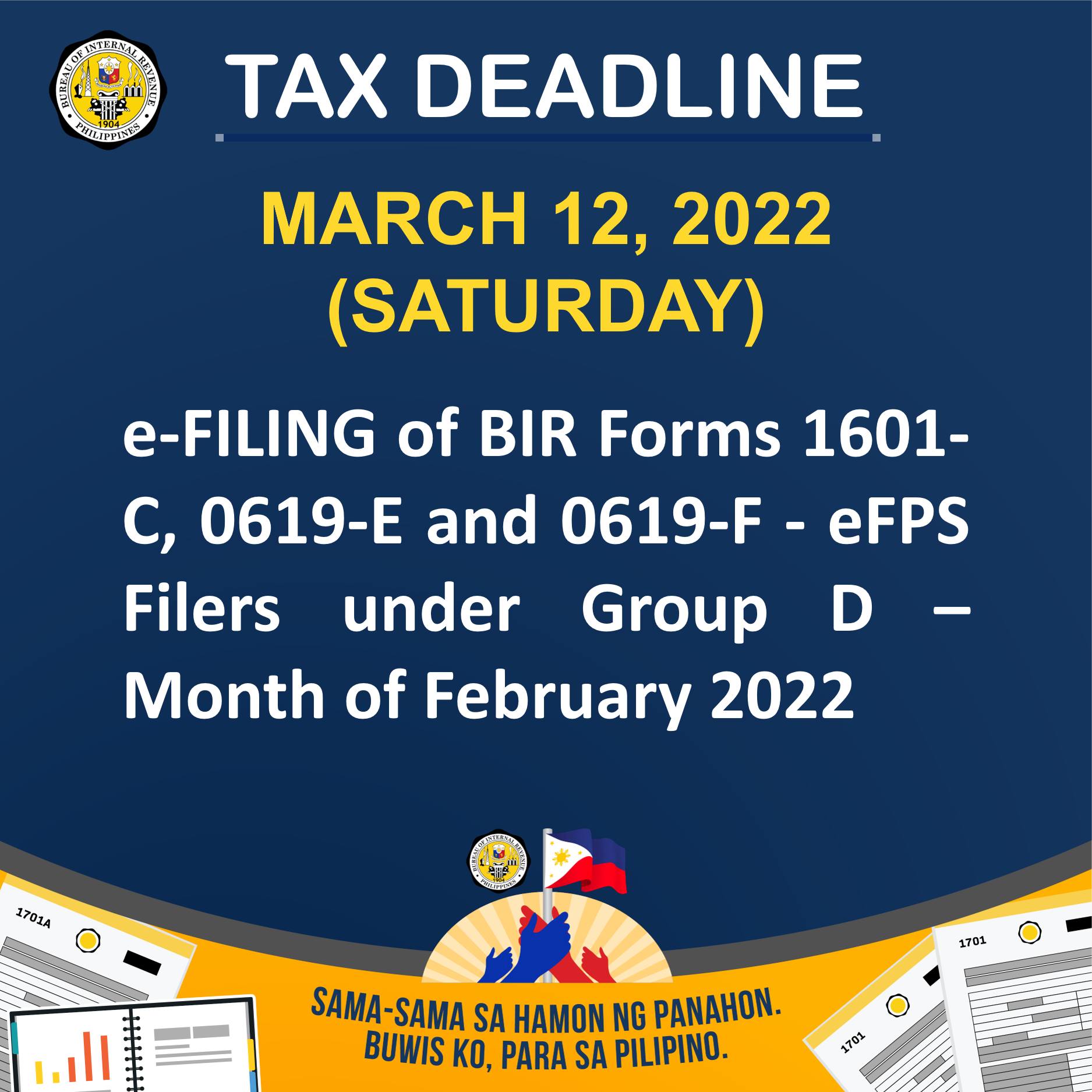 BIR Tax Deadline... - Bureau of Internal Revenue Philippines | Facebook