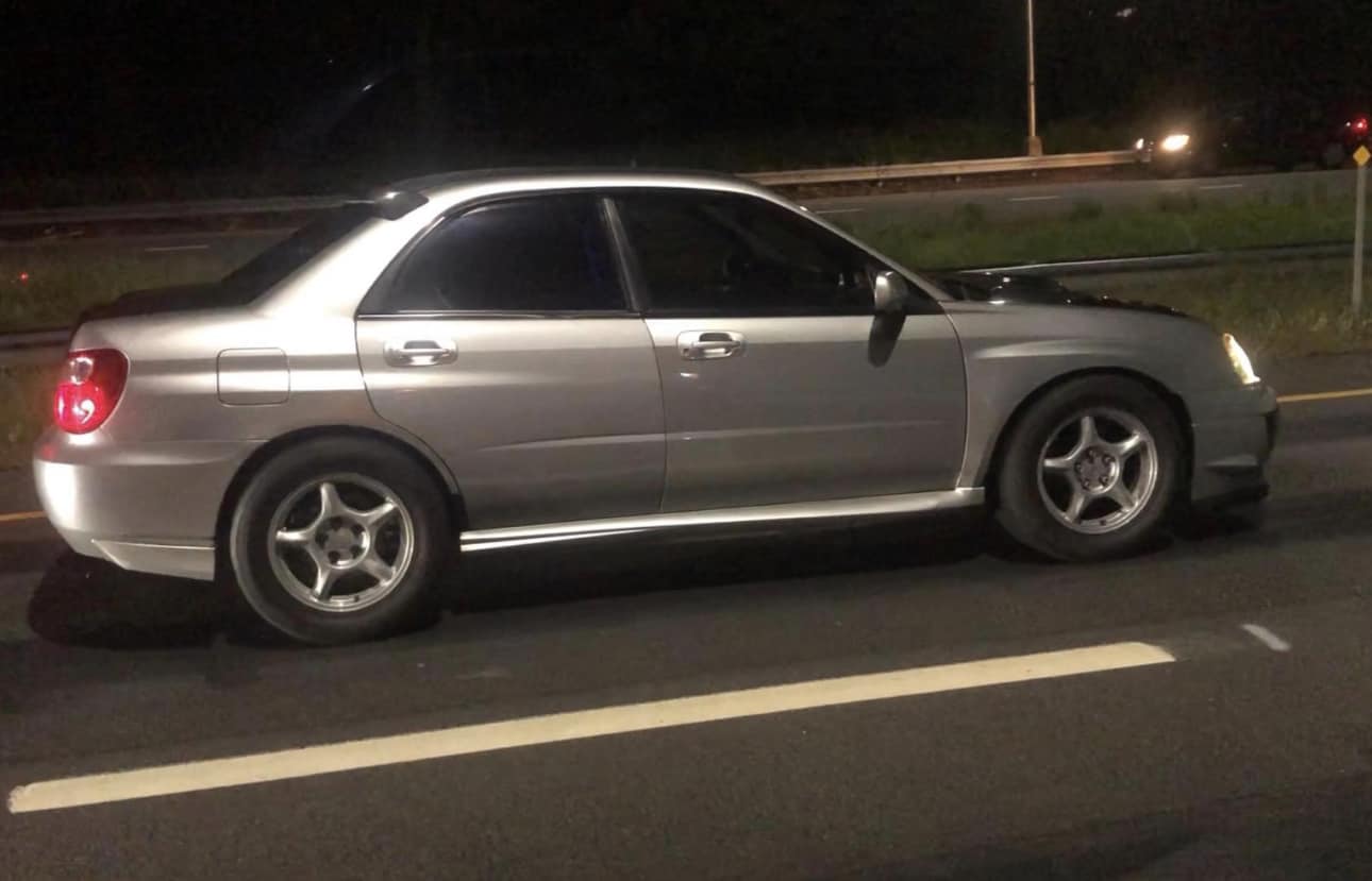 Rx7 Fd Wheels On A STI (Not My Car)
