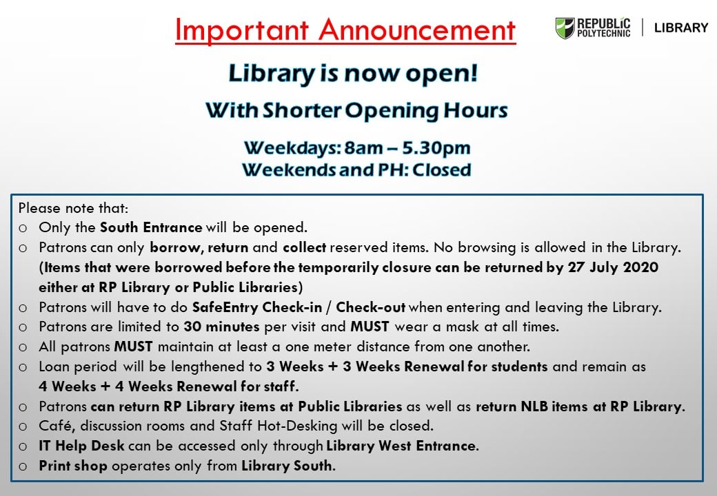 Updates - The library is now open! #rplibrary...