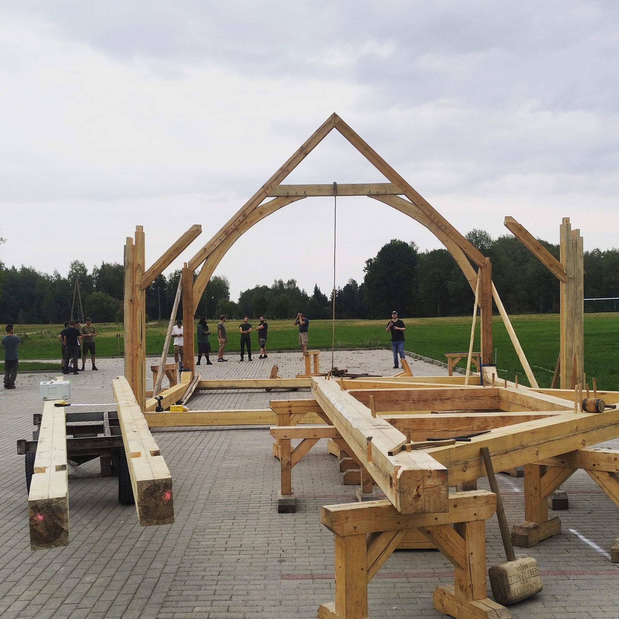 Northmen - Temporary raising of halfly done timber frame... | Facebook