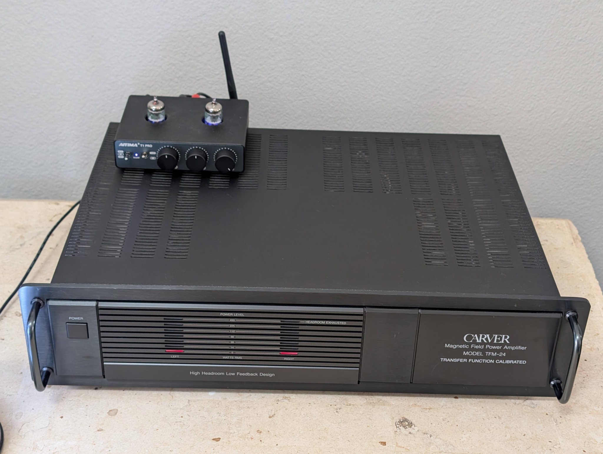My Carver PM950 amplifier 2x475 watt 4 ohms, 2x325watt 8 ohms.