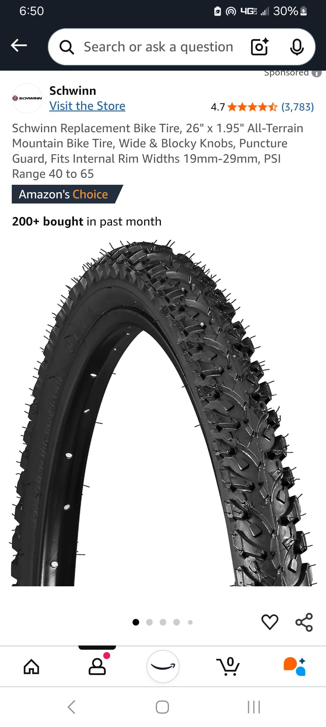 schwinn all terrain bicycle tire mtn with puncture guard 26 Replacement Bike Tire, 26" x 1.95" All-Terrain Mountain Bike Tire, Wide & Blocky Knobs, Guard, Fits Internal Rim Widths 19mm-29mm, PSI Range 40 to 65 (Pack of 2) youve got top Schwinn Mountain Bike Tire 26"