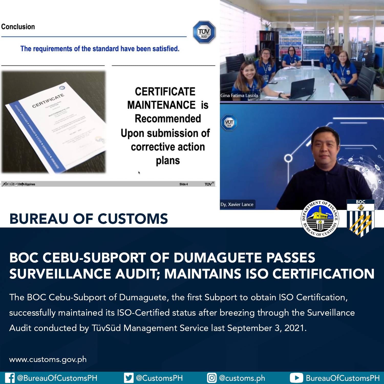 𝗕𝗢𝗖 𝗖𝗲𝗯𝘂-𝗦𝘂𝗯𝗽𝗼𝗿𝘁 𝗼𝗳 𝗗𝘂𝗺𝗮𝗴𝘂𝗲𝘁𝗲... - Bureau of Customs PH | Facebook