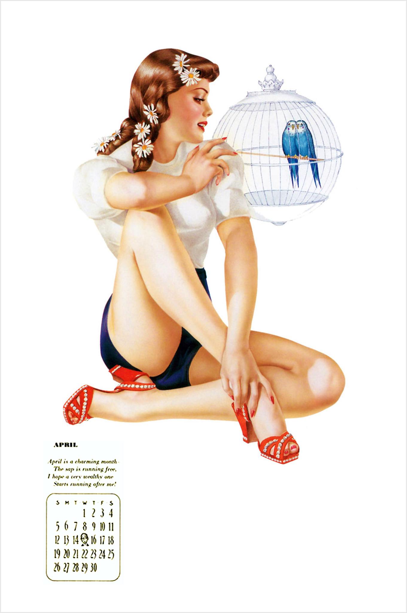 Alberto Vargas art, Miss Santa Claus, Esquire 1942 December