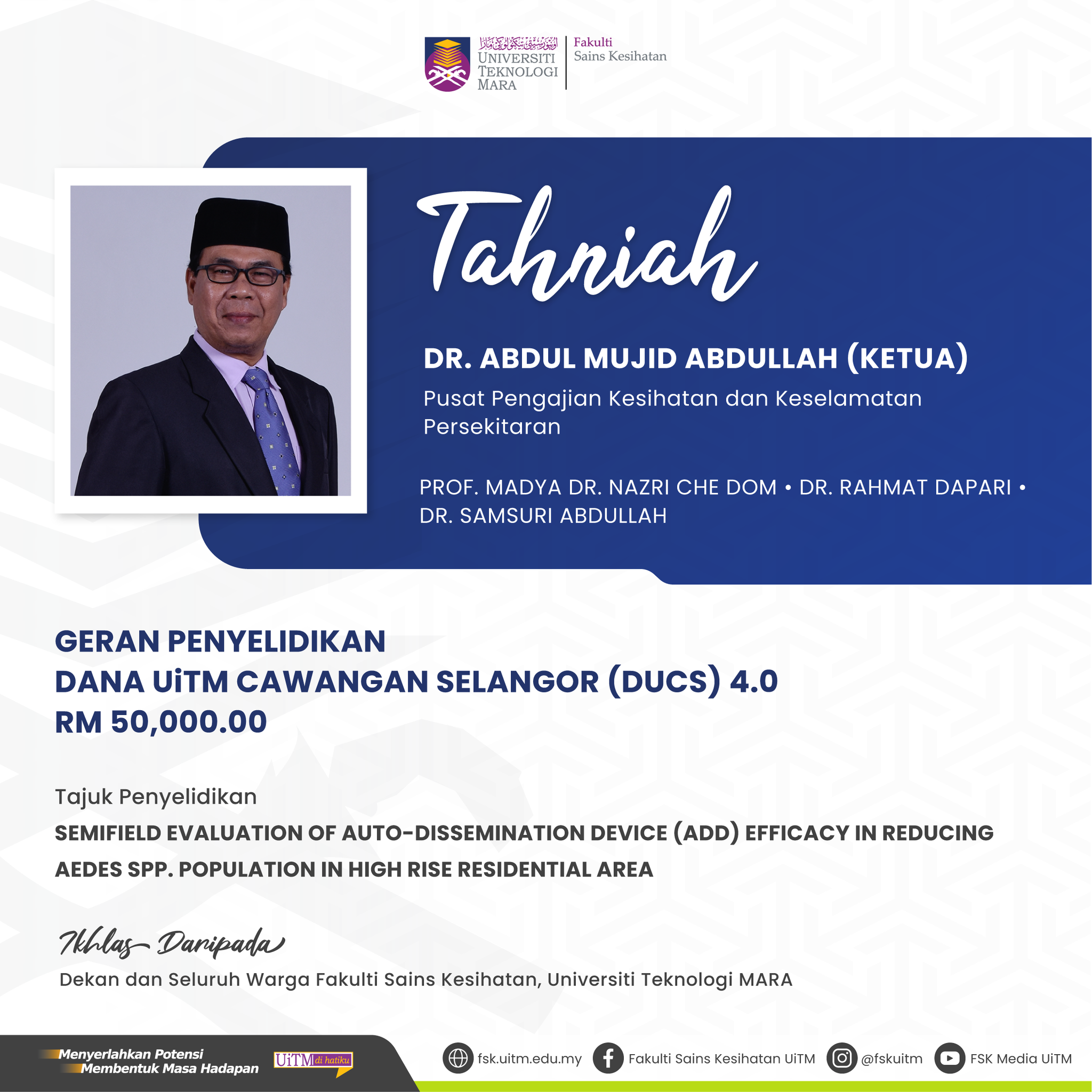 Fakulti - Tahniah Dr. Abdul Mujid Abdullah dari Pusat Pengajian ...