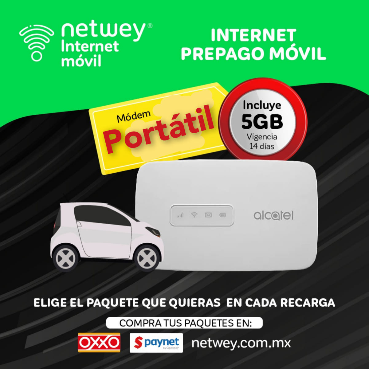 Netwey Internet - 📢Llegó el Nuevo MÓDEM PORTÁTIL!!📲🚗🚕...