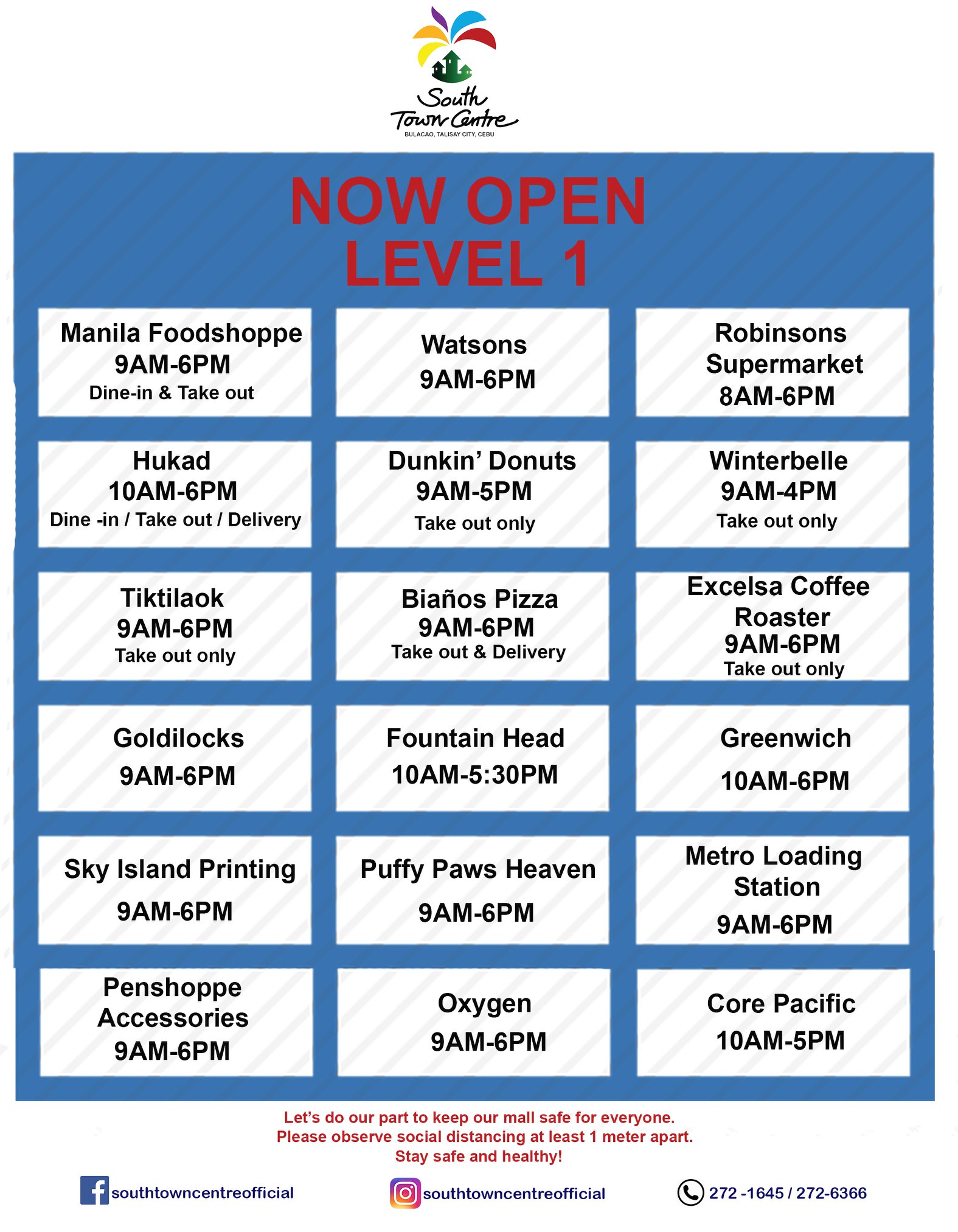 Updated list of open stores at Level... - SOUTH TOWN Centre | Facebook