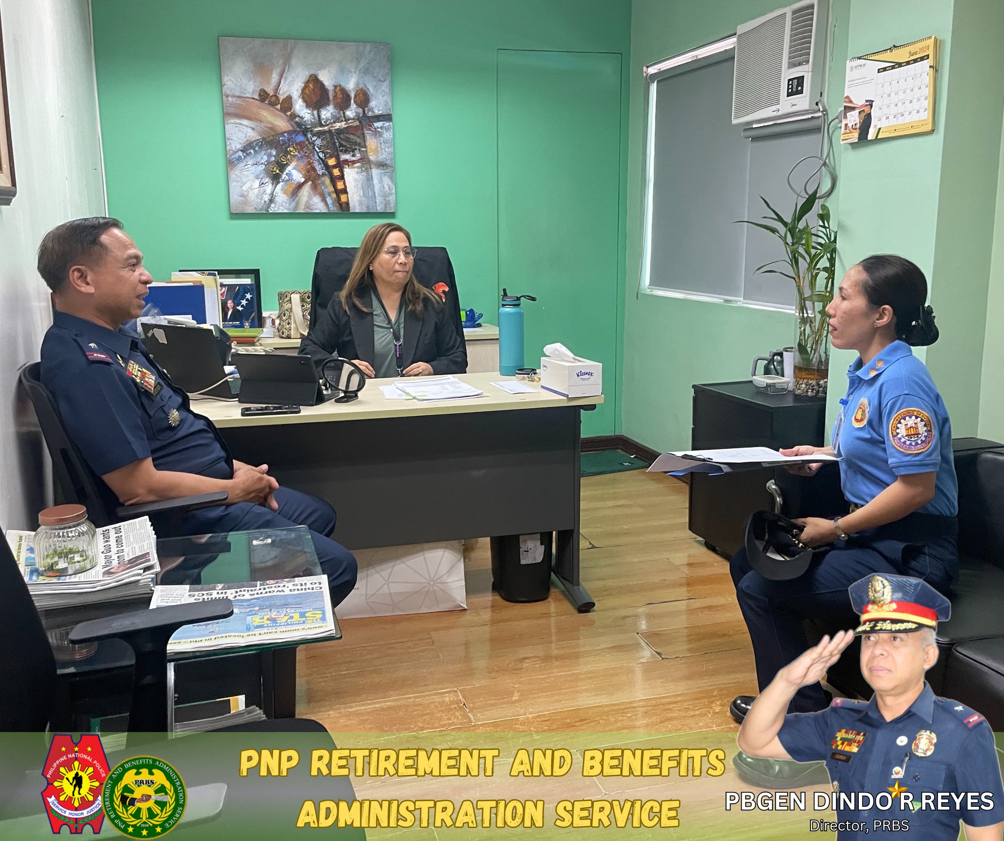 On June 3, 2024, at 2:00 PM, PBGEN DINDO R REYES, Director, PRBS, and ...