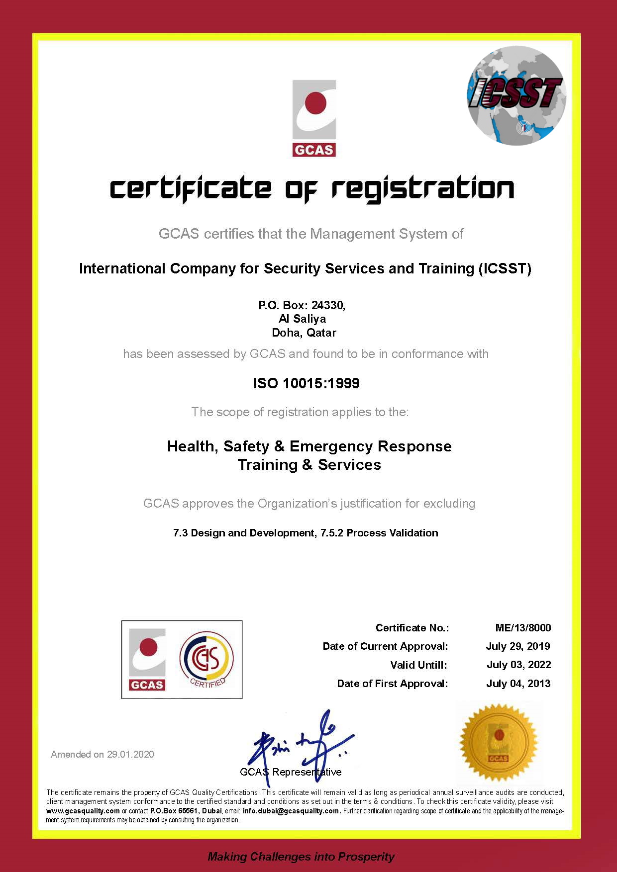 #ICSST #Qatar #Doha #ISO #NFPA #opito #IFSAC #proboard #firstaid #padi ...