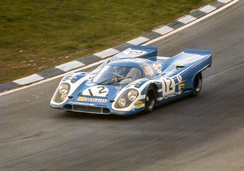 1970 LEMANS SCCA AUTO RACING WIN Poster - Hans Herrmann & Richard Attwood Porsche 917 - 12x16