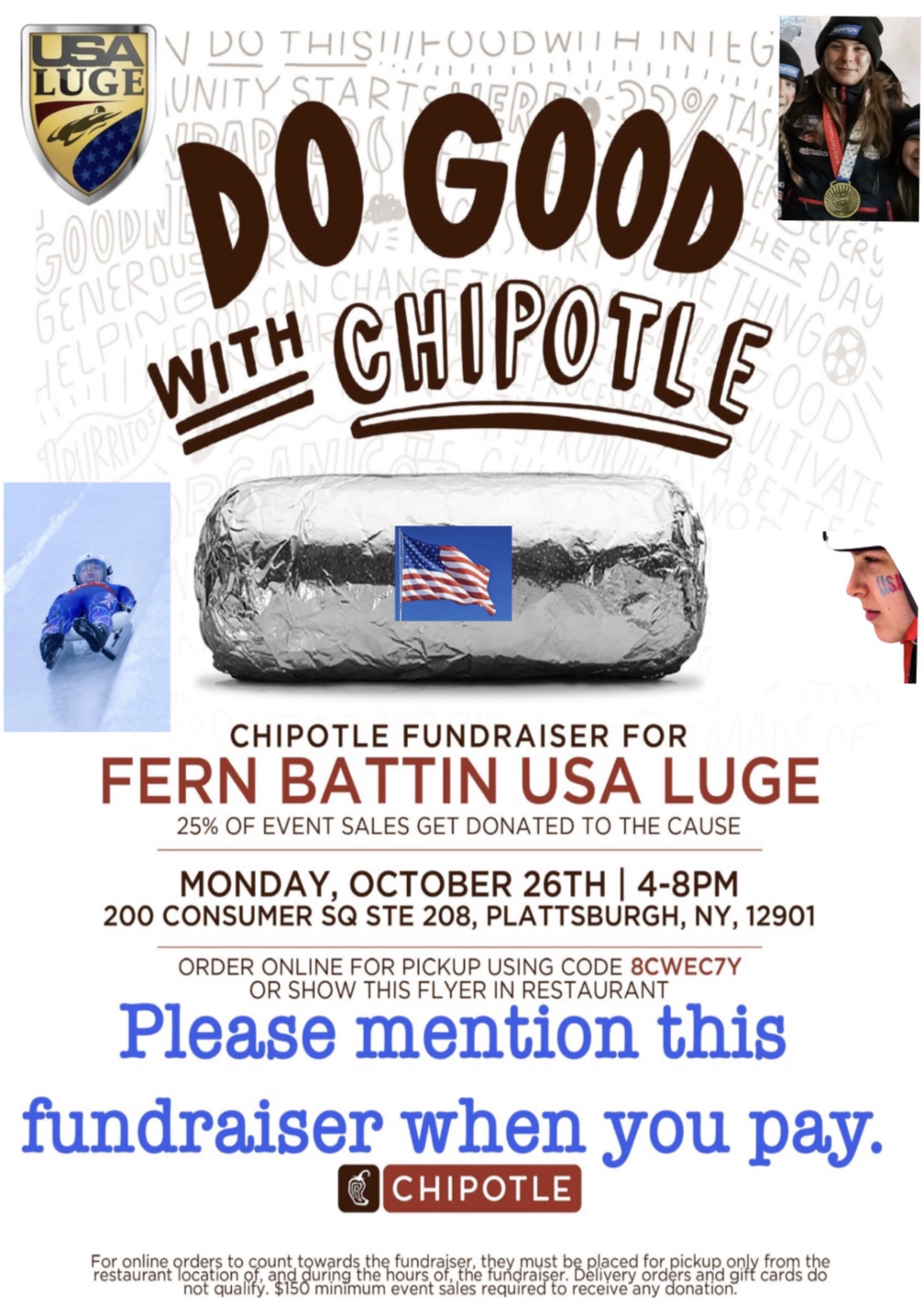 Chipotle fundraiser- mention the flyer!