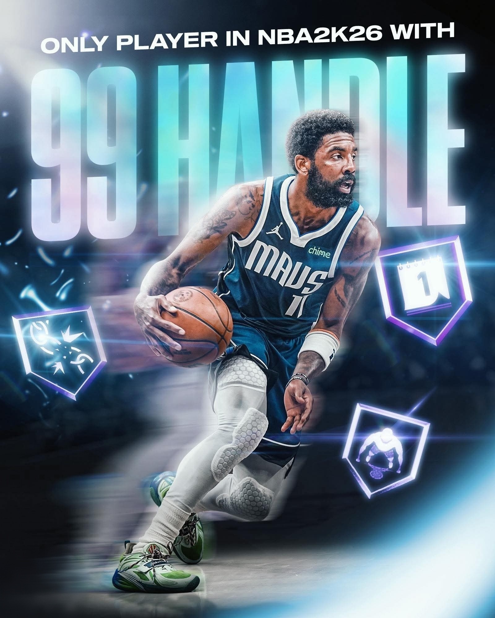Kyrie Irving is the only player in NBA 2K26 with 99 handles, and 