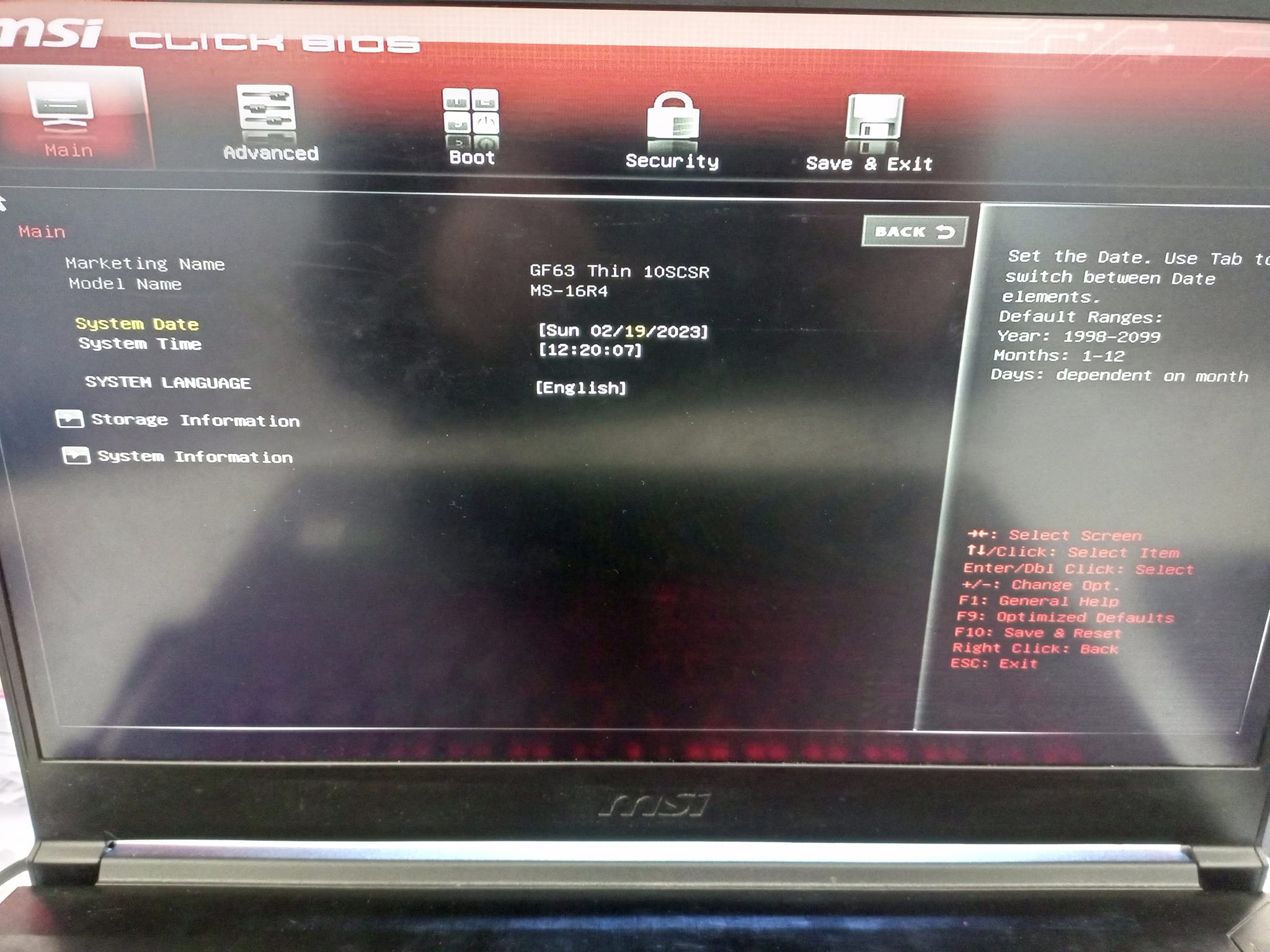 I need bios msi gf63 thin 11sc